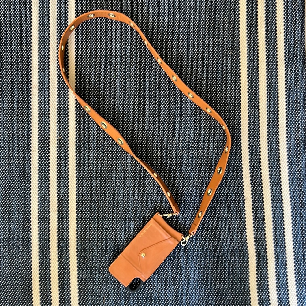 Bandolier. Leather Camel Phone Case. XS Max.